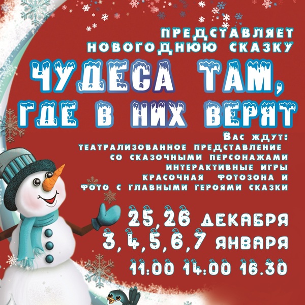 НОВОГОДНИЕ ПРЕДСТАВЛЕНИЯ ДЛЯ ДЕТЕЙ И ВЗРОСЛЫХ
